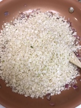 Add the cauliflower rice....